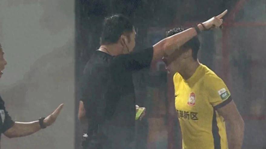 比赛中出现争议判罚，球迷不满